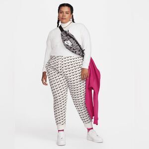 Nike Women's 1X Club Fleece Mid-rise Monogram Sweat Pants Jogger Comfy Pink Dots